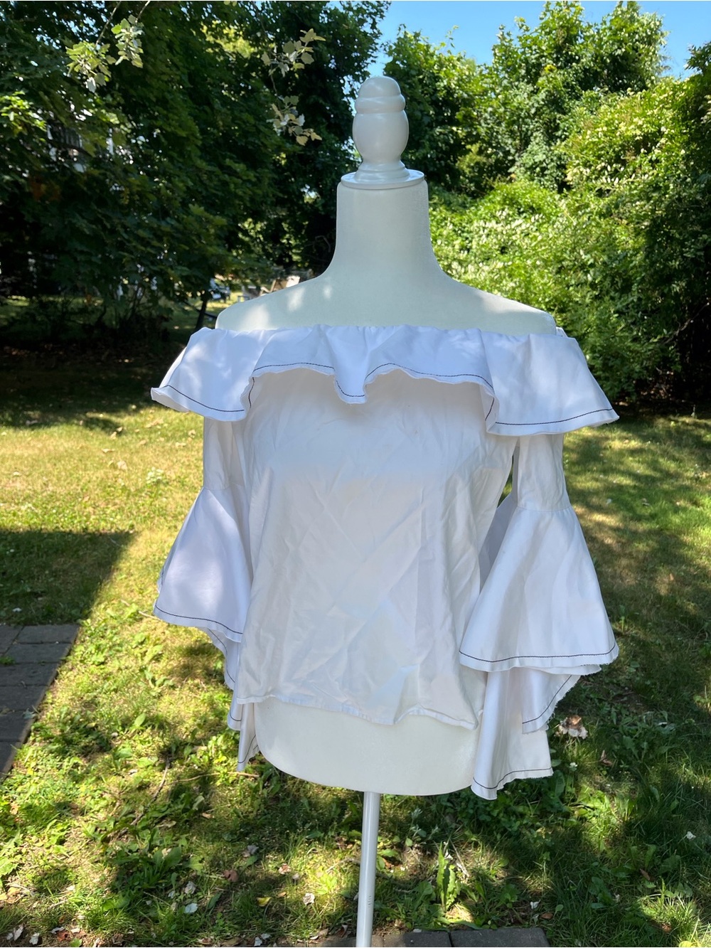 Alexis Off the Shoulder Blouse White Cotton
